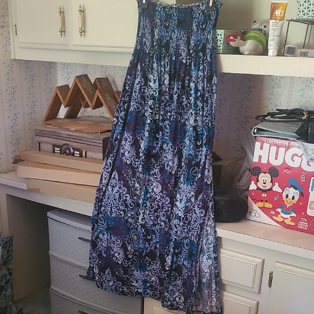 Faded Glory Women's Blue and Purple A-Line Skirt
